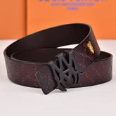 Amiri Belt dark brown CC texture Golden deer logo